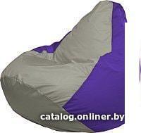 Кресло-мешок Flagman Груша Медиум Г1.1-352 (серый/фиолетовый)