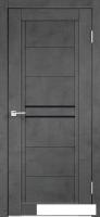 Межкомнатная дверь Velldoris Next 2 80x200 (муар темно-серый, лакобель черный)