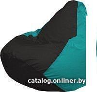 Кресло-мешок Flagman Груша Медиум Г1.1-393 (черный/бирюзовый)