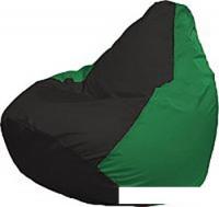 Кресло-мешок Flagman Груша Мини Г0.1-397 (чёрный/зелёный)