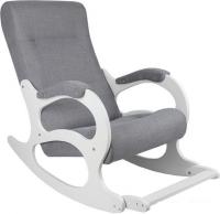 Кресло-качалка Бастион 2 с подножкой (рогожка, Мемори 15/белый)