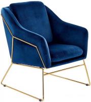 Интерьерное кресло Halmar Soft 3 (темно-синий/золотой)