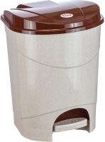 Мусорное ведро Idea с педалью 19 л (бежевый мрамор/коричневый)