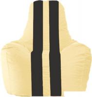 Кресло-мешок Flagman Спортинг С1.1-130 (светло-бежевый/чёрный)