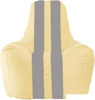 Кресло-мешок Flagman Спортинг С1.1-140 (светло-бежевый/серый)