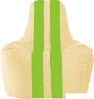 Кресло-мешок Flagman Спортинг С1.1-141 (светло-бежевый/салатовый)