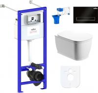 Унитаз Lavinia Boho Relfix Bell Pro Rimless 7 в 1 87050124 (черный пластик)