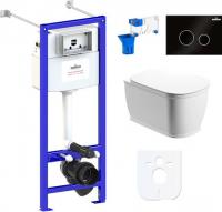 Унитаз Lavinia Boho Relfix Bell Pro Rimless 7 в 1 87050132 (черное стекло)