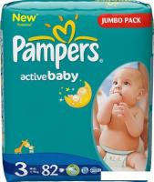 Подгузники Pampers Active Baby-Dry 3 Midi (82 шт)