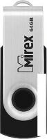 USB Flash Mirex Swivel Rubber 64GB (черный/серебристый)