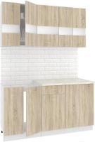 Кухня Кортекс-мебель Корнелия Экстра 1.5м (дуб сонома/королевский опал)