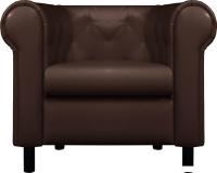 Интерьерное кресло Brioli Винчестер (экокожа, L13 коричневый/темные ножки)