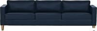 Диван Brioli Вернер трехместный (экокожа, L18 синий/светлые ножки)