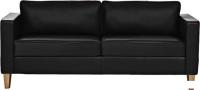 Диван Brioli Вернер двухместный (экокожа, L22 черный/светлые ножки)