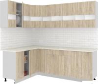Угловая кухня Кортекс-мебель Корнелия Экстра 1.5x2.3м (дуб сонома/королевский опал)
