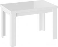 Кухонный стол Трия Норман тип 1 (белый/стекло белый глянец)