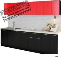 Кухня Артём-Мебель Лана без стекла ДСП 2.4м (красный/черный)