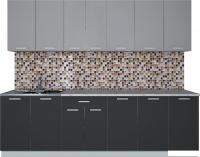 Кухня Интерлиния Мила Лайт 2.6 (серебро/антрацит)