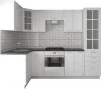Угловая кухня Артём-Мебель София СН-114 со стеклом МДФ 1.4x2.7 (дуб полярный)