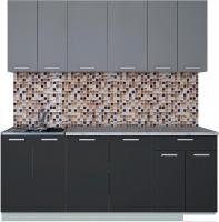 Кухня Интерлиния Мила Лайт 2.0-60 (серебро/антрацит)