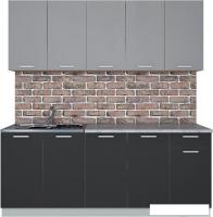 Кухня Интерлиния Мила Лайт 2.0 (серебро/антрацит)