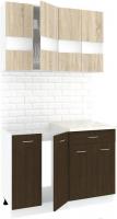 Кухня Кортекс-мебель Корнелия Экстра 1.2м (дуб сонома/венге/марсель)