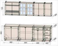 Кухня Интерлиния Мила Деко 2.6 Б (белый/кастилло темный)
