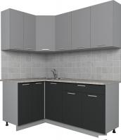 Угловая кухня Интерлиния Мила Лайт 1.2x1.8 (серебро/антрацит)