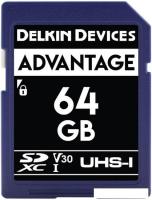 Карта памяти Delkin Devices SDXC Advantage UHS-I 64GB