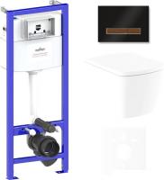 Унитаз Lavinia Boho Relfix Aveo Rimless 6 в 1 75110246 (черный/темное дерево стекло)