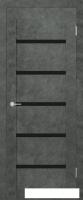 Межкомнатная дверь Юркас Stark ST8 ДО 60x200 (бетон темный/lacobel черный лак)