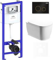 Унитаз Lavinia Boho Relfix Bell Pro Rimless 6 в 1 75110012 (черный пластик)