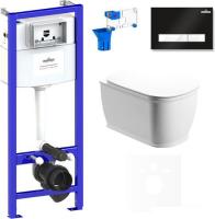 Унитаз Lavinia Boho Relfix Bell Pro Rimless 7 в 1 75110021 (черный/белый пластик)