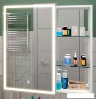 Континент Шкаф с зеркалом Aperio Led 80x80 (левый)