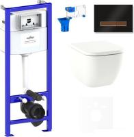 Унитаз Lavinia Boho Relfix One Rimless 7 в 1 75110127 (черный/темное дерево стекло)