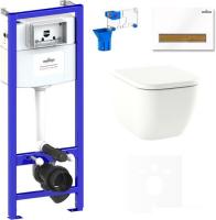 Унитаз Lavinia Boho Relfix One Rimless 7 в 1 75110125 (белый/светлое дерево пластик)