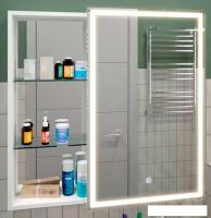 Континент Шкаф с зеркалом Aperio Led 80x80 (правый)