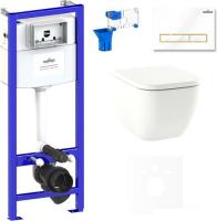 Унитаз Lavinia Boho Relfix One 7 в 1 75110062 (белый/золотистый пластик)