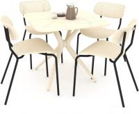 Обеденная группа Sheffilton SHT-DS128 (бежевый/черный муар)