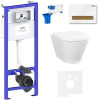 Унитаз Lavinia Boho Relfix Elegant Rimless 7 в 1 87561105 (белый/дерево пластик)