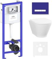 Унитаз Lavinia Boho Relfix Elegant Rimless 6 в 1 87561073 (фиолетовый стекло)