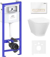 Унитаз Lavinia Boho Relfix Elegant Rimless 6 в 1 87561081 (белый/золотой пластик)