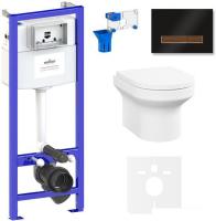 Унитаз Lavinia Boho Relfix Grance Hill Rimless 7 в 1 87561049 (черный/дерево стекло)