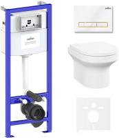 Унитаз Lavinia Boho Relfix Grance Hill Rimless 6 в 1 87561023 (белый/золот. пластик)