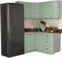 Угловая кухня Интерлиния Мила Деко 1.2x1.6 (мята/травертин серый)