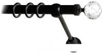 Карнизы для штор Lm Decor Кристалл (черный матовый, гладкая, 2.8м 25мм, 1 ряд)