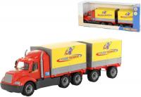 Игрушечный транспорт Полесье Майк автомобиль бортовой тентовый с прицепом 55576