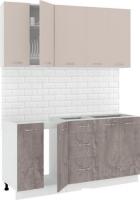 Кухня Кортекс-мебель Корнелия Лира 1.6 без столешницы (капучино/оникс)