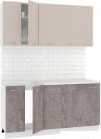 Кухня Кортекс-мебель Корнелия Лира 1.6м (капучино/оникс/мадрид)