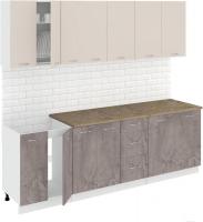 Кухня Кортекс-мебель Корнелия Лира 2.4м (капучино/оникс/мадрид)